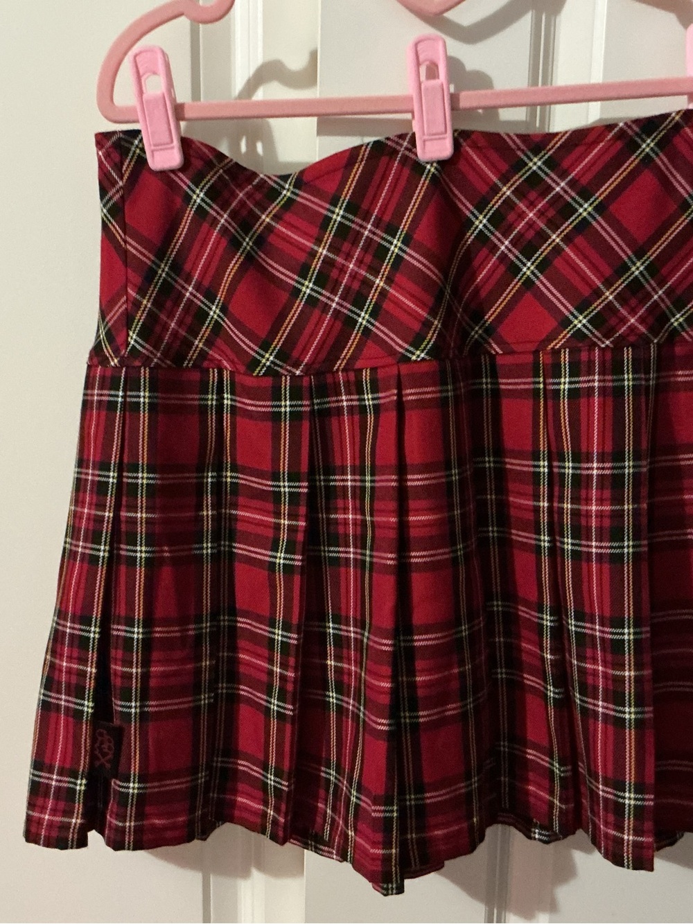 Royal Bones Red Plaid Mini Skirt